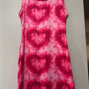 Pink Tie-Dye Heart Dress